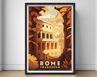Rome Colosseum Travel Poster,Rome Colosseum Wall Art Print,Rome Colosseum Painting,Rome Colosseum Illustration,Printable Rome Watercolor Art