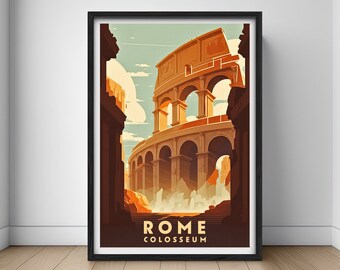Rome Colosseum Travel Poster,Rome Colosseum Wall Art Print,Rome Colosseum Painting,Rome Colosseum Illustration,Printable Rome Watercolor Art