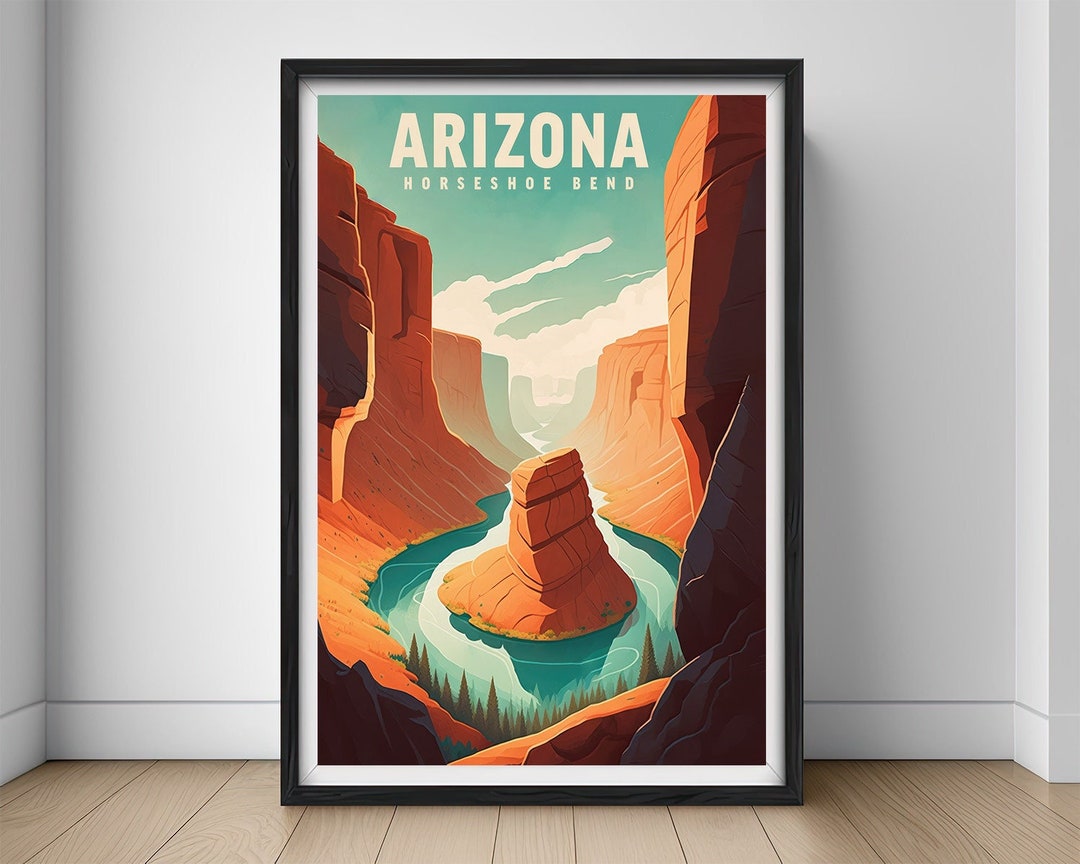 Arizona Horseshoe Bend Travel Poster,horseshoe Bend Wall Art Print
