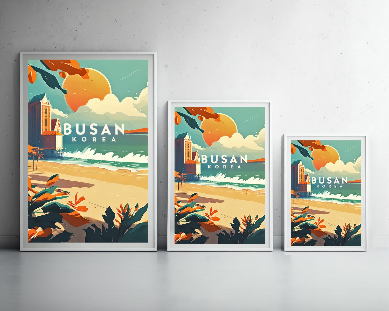 South Korea Busan Travel Poster,korea Busan Wall Art Print,south Korea ...