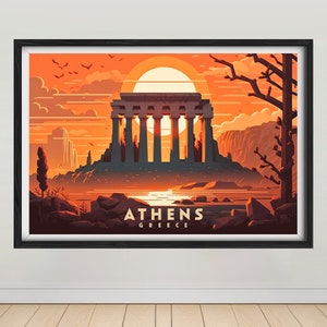 Athens Greece Travel Poster,Athens Greece Wall Art Print,Athens Greece Painting,Travel Art Poster,Printable Athens Greece Wall Art,HomeDecor