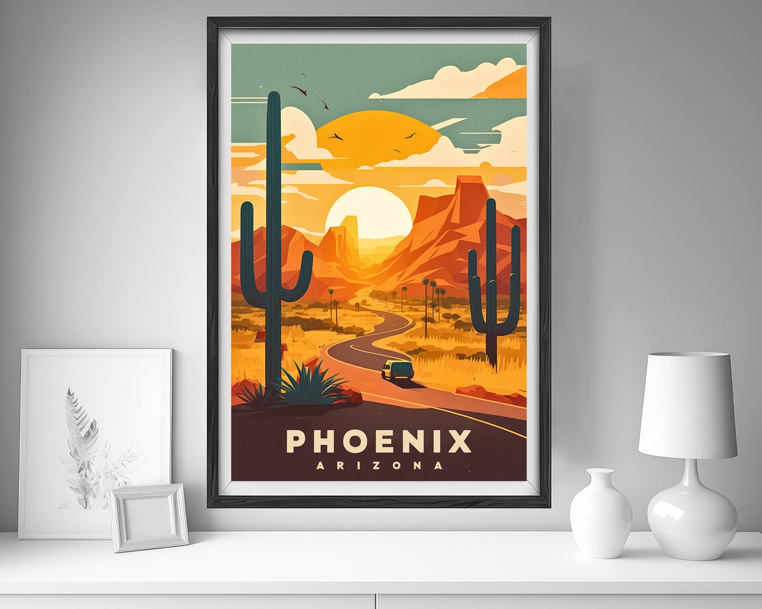 Arizona Phoenix Travel Poster,arizona Phoenix Wall Art Print,arizona