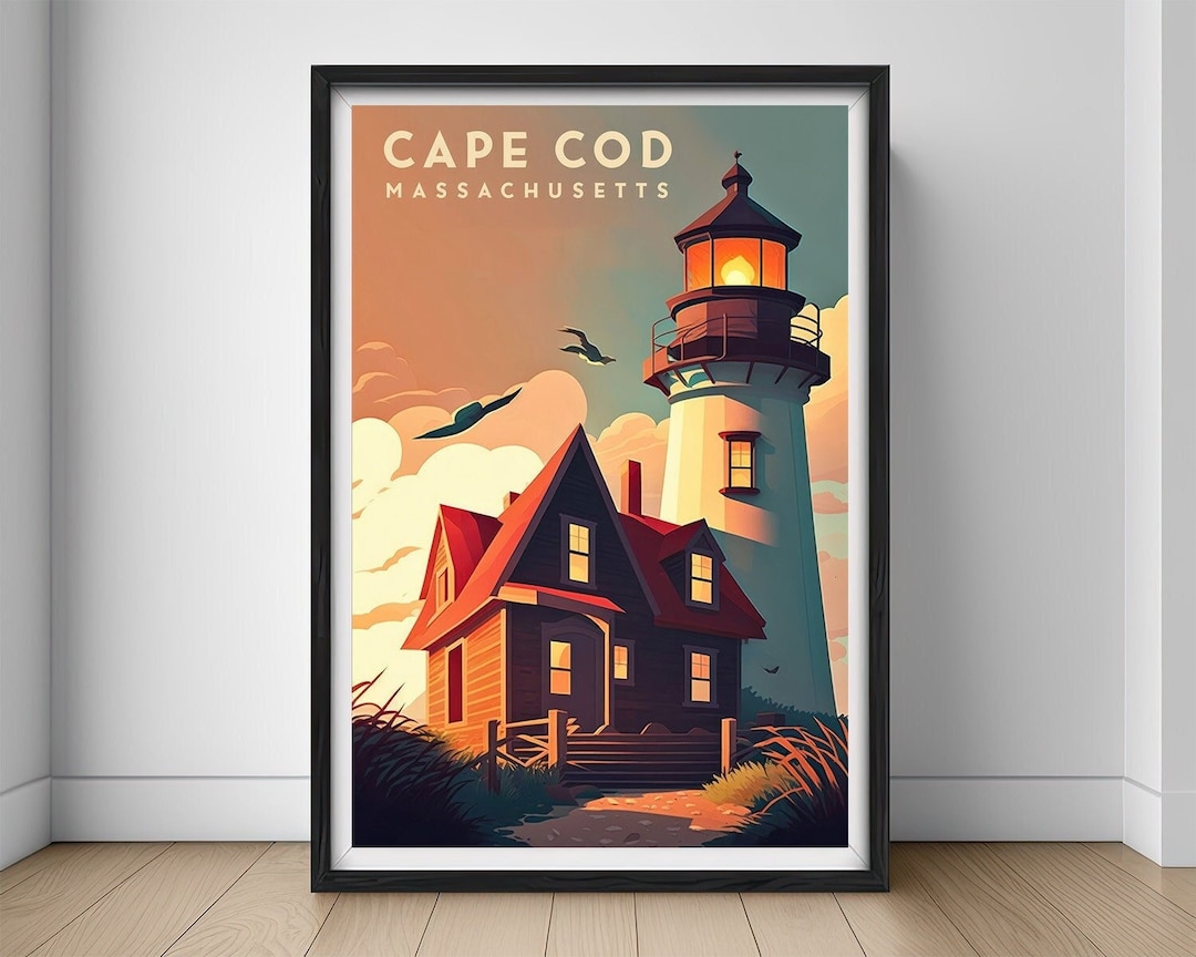 Massachusetts Cape Cod Travel Poster,cape Cod Wall Art Print ...