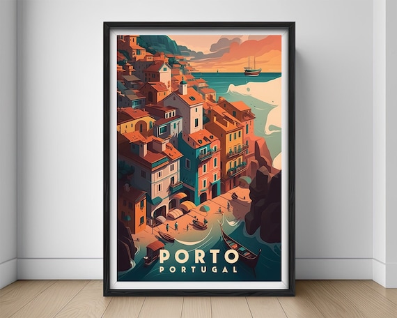 Porto Portugal Travel Poster,Porto Portugal Wall Art Print,Porto Portugal Painting Illustration,Printable Porto Portugal Watercolor Decor