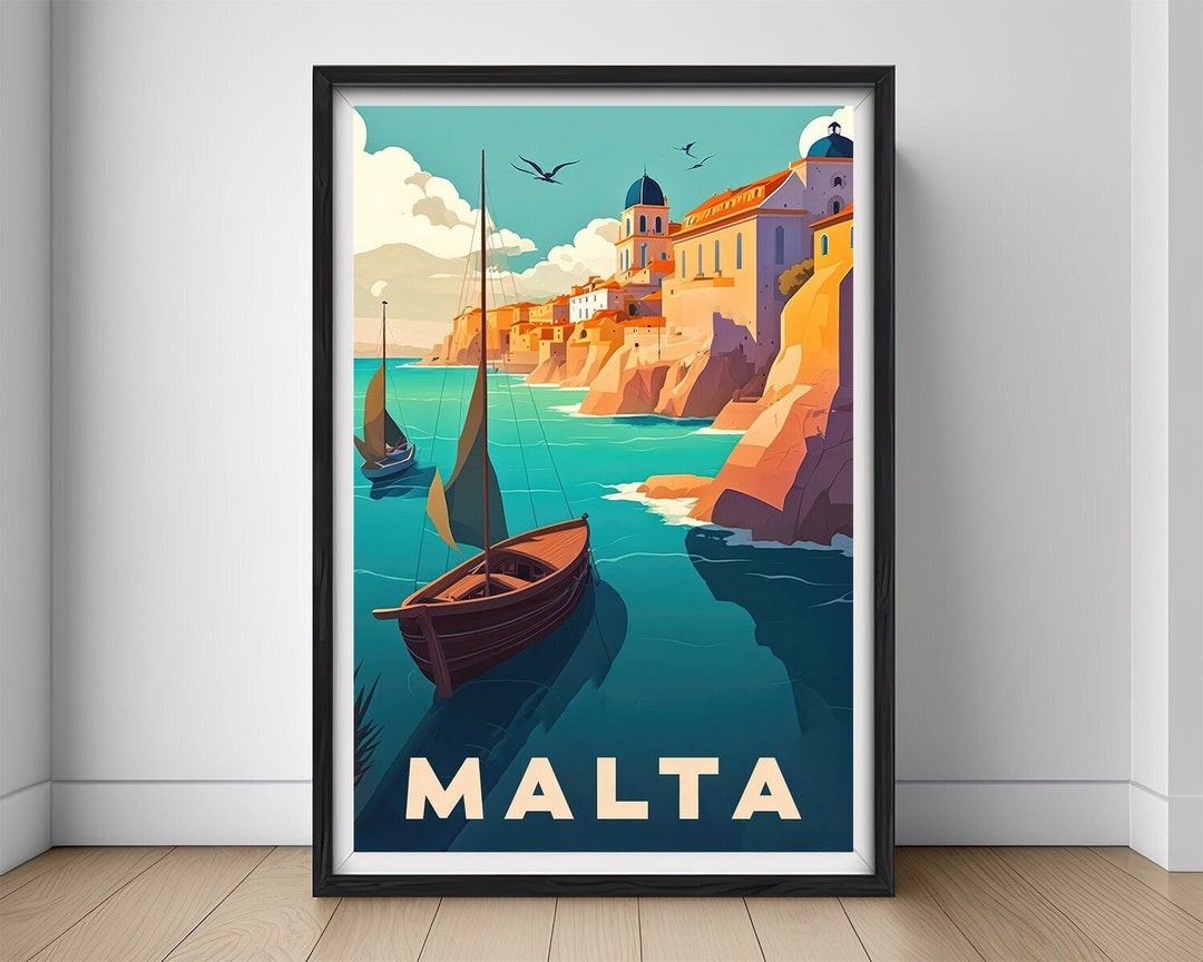 Malta Travel Poster,malta Print,malta Wall Art Print,malta Europe,malta