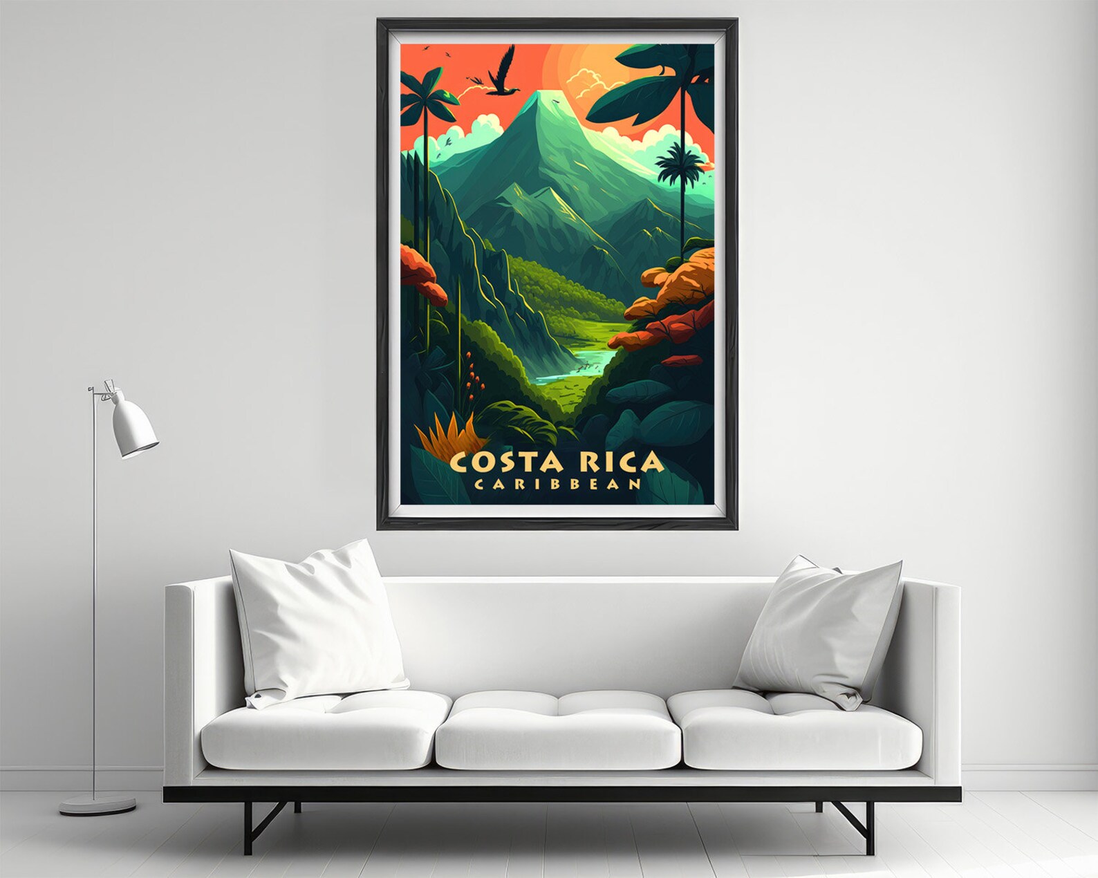 Costa Rica Caribbean Travel Poster,caribbean Wall Art Print,costa Rica ...
