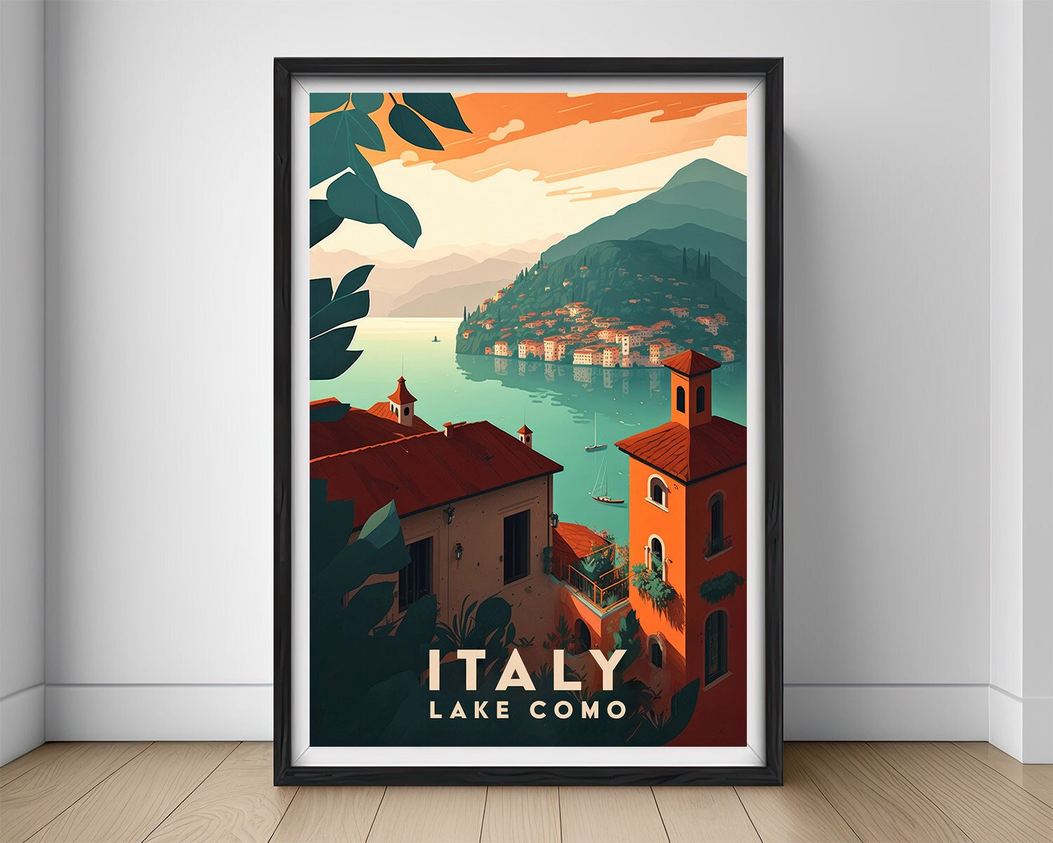 lake como italy travel poster art print (digital... Italy Lake Como Travel Poster,italy Lake Como Wall Art Print,italy Lake ...