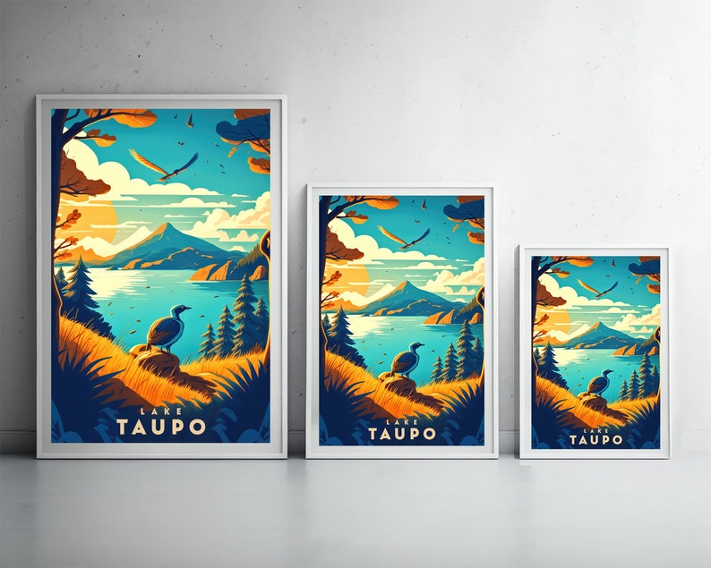 Lake Taupo Poster,lake Taupo Print,lake Taupo Wall Art,lake Taupo
