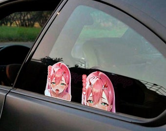 Anime Peeker Ahegao Anime Waifu Zero Two, Holographics, waterproof and weaterproof