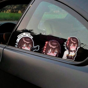 Konosuba Megumin Sticker Peeker, Holographics, waterproof and weaterproof