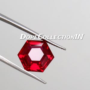 Investment Grade 8 Ct Burma Blood Red Ruby Hexagon Cut AAA Natural Certified Loose Gemstone 11x10x7 MM for Luxury Ring Jewelry