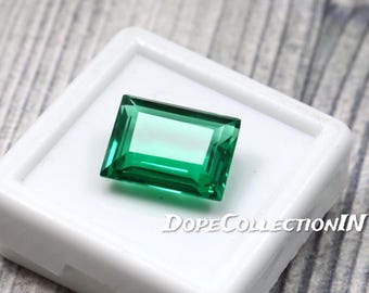 7 Ct Natural Green Garnet Princess Cut Certified Loose Gemstone 12x9x5 MM Rare Green Jewelry Stone for Ring Pendant
