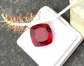 Natural 13.20 Ct AAA Burma Blood Red Ruby | Cushion Cut Certified Gemstone for Ring & Jewelry | 12x11 MM  Quality