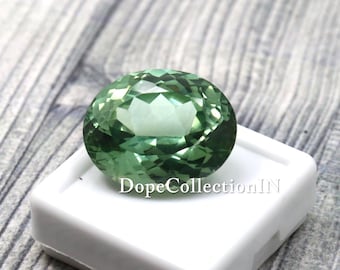 31 Ct AAA+ Natural Green Apple Sapphire Oval Cut Certified Loose Gemstone 20x16x10 MM for Ring Pendant Fine Jewelry