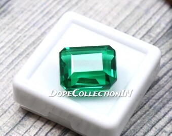 Certified 13.30 Ct Natural Green Garnet Emerald Cut Rare Loose Gemstone for Ring Pendant Collector Jewelry