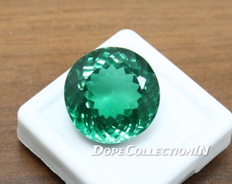 Brilliant 20 Ct Natural Green Garnet Round Faceted Certified Gemstone | Unmounted Fine Jewelry Stone