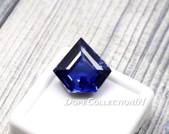 Natural Ceylon Royal Blue Sapphire Kite Cut 11 Ct Certified Loose Gemstone Deep Blue Ring Pendant Jewelry Stone 15x14x7 mm