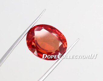 Natural Orange Sapphire 12.80 Ct Oval Cut Certified Loose Gemstone, Fiery Vivid Sapphire, September Birthstone, Engagement Ring Stone 12.1mm