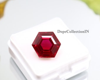 Natürlicher 10,2 Ct Burma Blutroter Rubin Sechseckschliff | Zertifizierter echter Rubin für Ring & Fine Jewelry | 11.3×11.2×7.9 mm