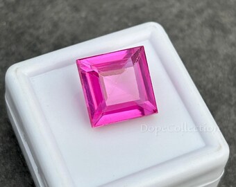ホットピンクサファイア宝石：11.80カラットのプリンセスカットルースストーン