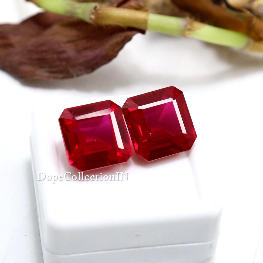 Natural Sri Lanka Ruby Pair 21.22 Ct Radiant Cut AAA+ Loose Gemstones ...