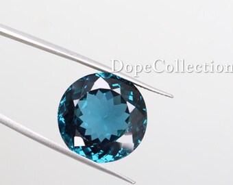 23 Ct Natural Light Blue Aquamarine Round Cut Certified Loose Gemstone 17x17x9 MM Ocean Blue for Engagement Ring Pendant Fine Jewelry