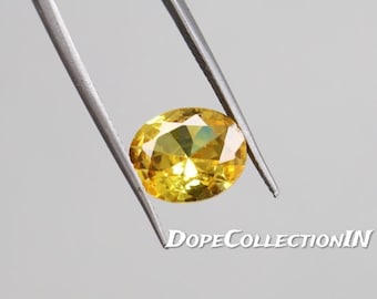 6 Ct Natural Yellow Zircon Oval Cut Certified Loose Gemstone 10x6x4mm | Brilliant Golden Gem | Ring Pendant Fine Jewelry