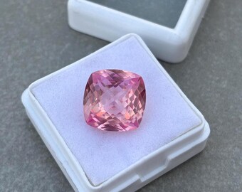 9.80ct Light Pink Padparadscha Sapphire: Untreated Cushion Cut Gemstone