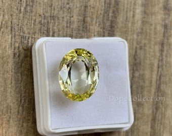 14.90 CT Natural Yellow Sapphire: AAA Oval Cut Gemstone, Unheated Sri Lankan Sapphire