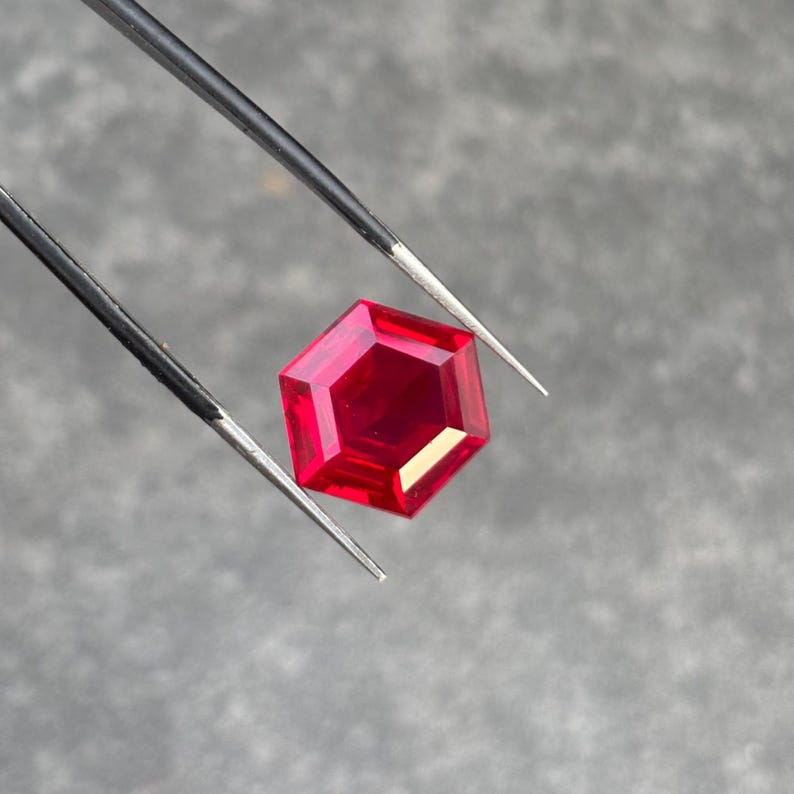 11.70 Ct Burma Blood Red Ruby Hexagon Cut | Certified AAA Natural ...