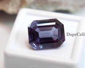 Natural Alexandrite 12Ct  Emerald Cut Color Change Certified Unheated Gemstone 14X12X8MM