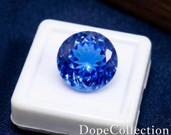 15 Ct AAA+ Natural Royal Blue Sapphire – Round Cut Certified Loose Gemstone