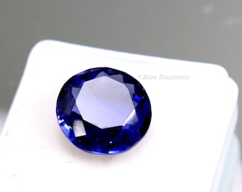 Ceylon Blue Sapphire Stone: 10.70 Carat Round Faceted Gem