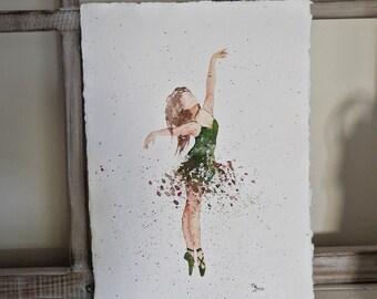 Watercolor painting, watercolor, mural, watercolors, ballerina, dancing, painting