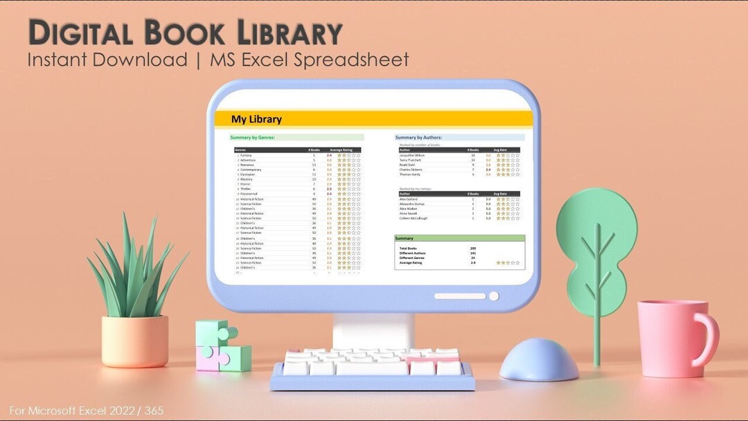 Digital Library | Book Library | Book Catalogue | Library - Etsy