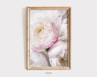 Stampa artistica di peonie, decorazione da parete con fiori rosa, stampa di fotografie di fiori, download digitale di peonie