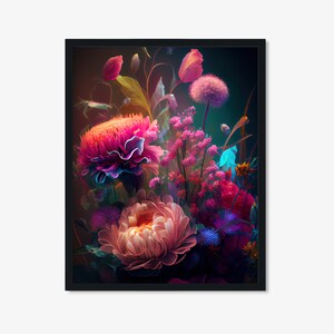 Peony Print, Moody Floral Print, Botanical Print, Bedroom Wall Decor, Printable Art, Dark Flower Wall Art, Peony Wall Art, Dark Floral Print