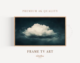 Arte para TV Samsung con marco de nube vintage: Pintura de cielo melancólico (Descarga digital)
