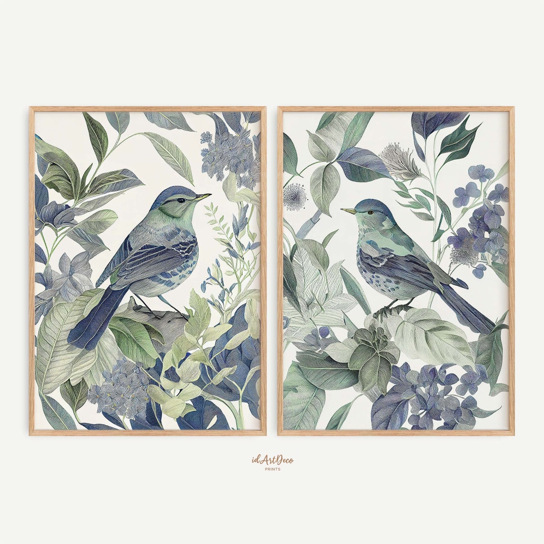 Vintage Bird Prints Set of 2, Antique Decor, Audubon Birds, Vintage ...