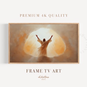 Samsung Frame TV Art, Jesus Resurrection Digital Painting, Christian TV Art, Religious Frame TV Art, Easter Wall Art, Bible Scene Download