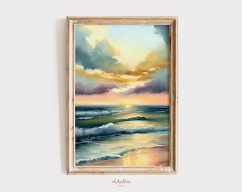 Beach Printable Wall Art, Ocean Coastal Poster, Beach Prints Digital Download