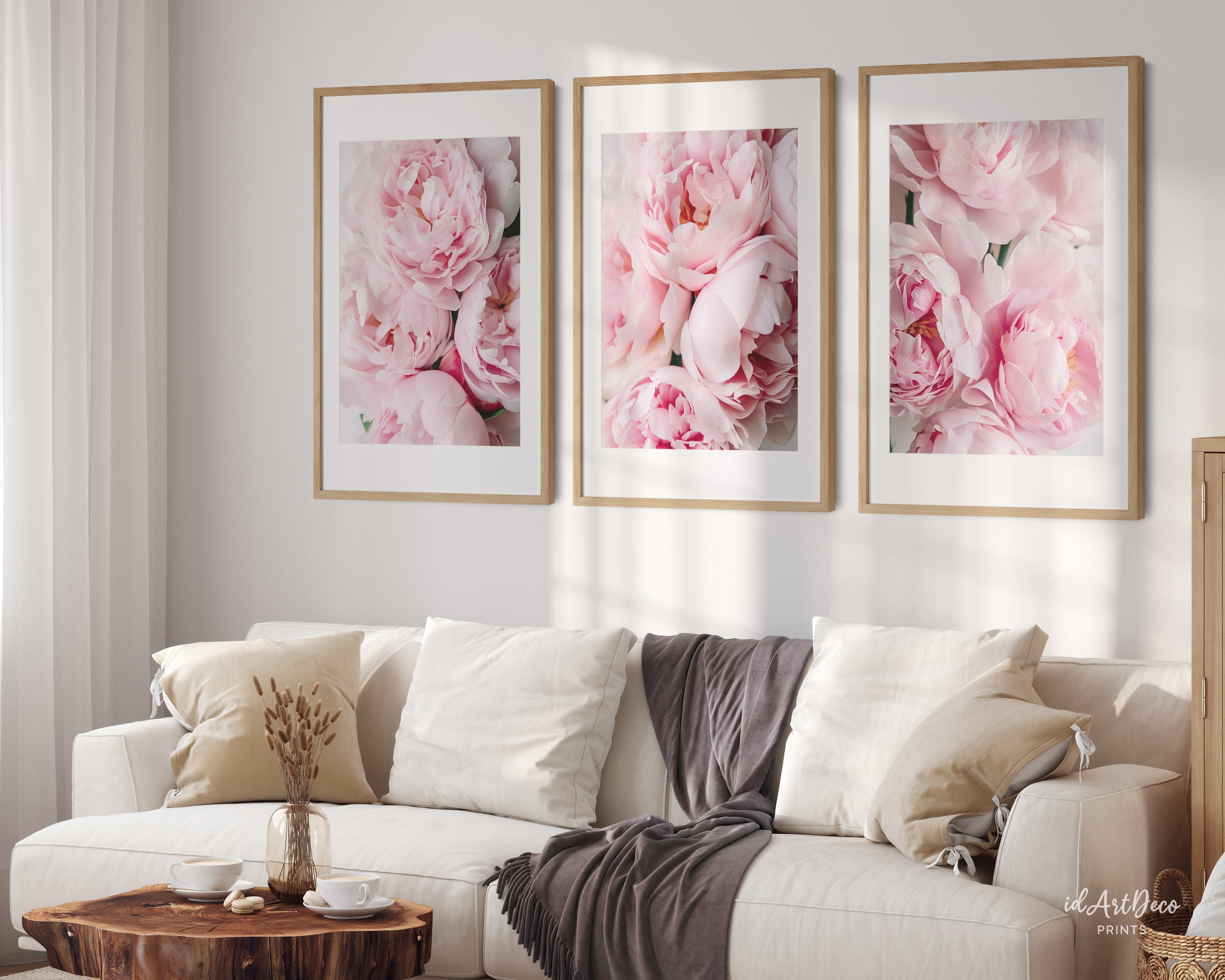 Peony Print Set of 3 Flower Print Peony Wall Art Blush Pink - Etsy