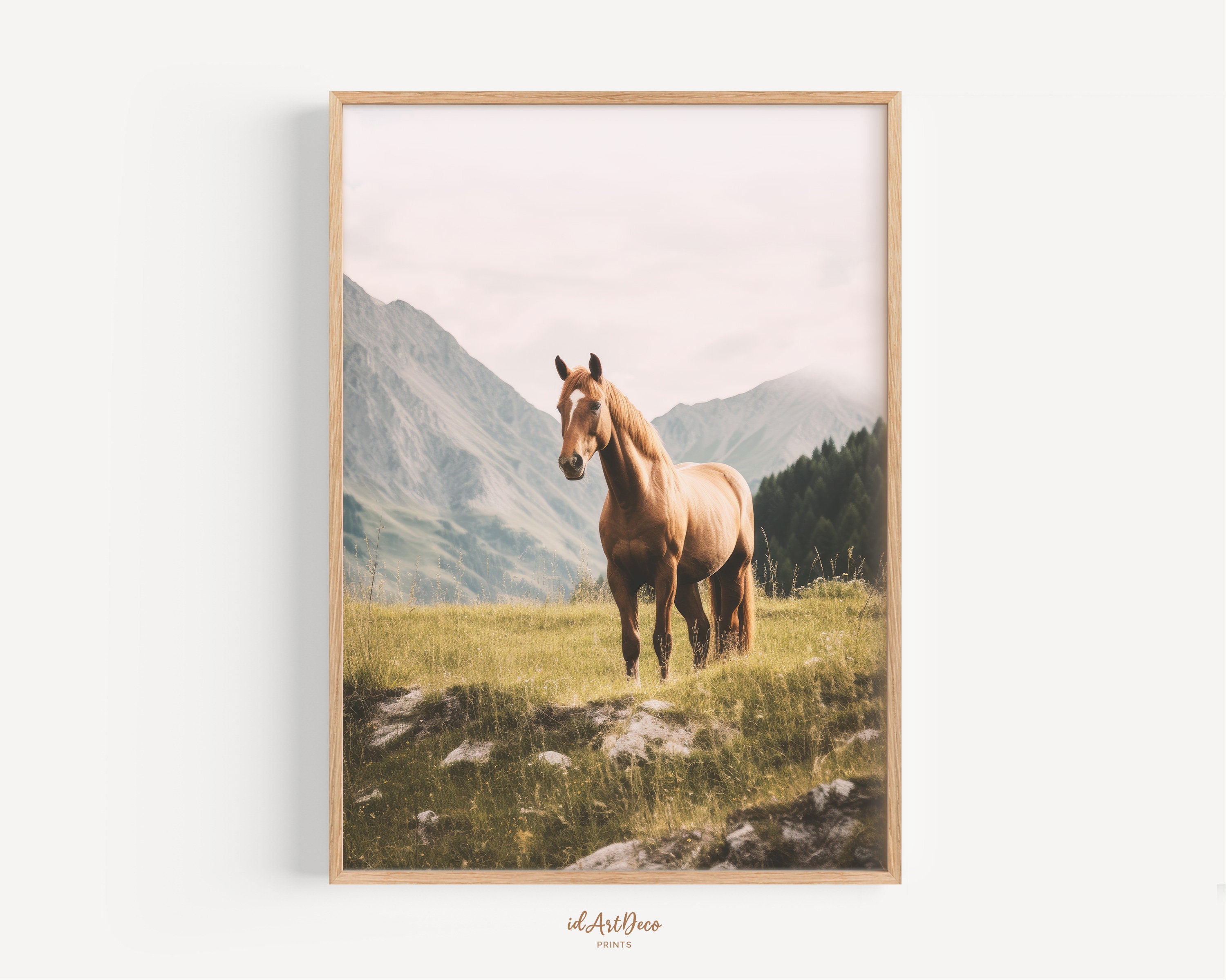 Horse Prints Set of 2 Printable Wall Art Farmhouse Horses Prints Set ...