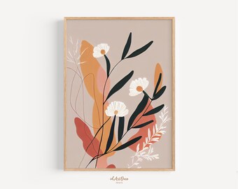 Bohemisk inredning, bohemisk väggkonst, bohemisk heminredning, barnkammardekor, botanisk väggkonst, tryck med krukväxter, växtposter, present till växtälskare, utskrivbar