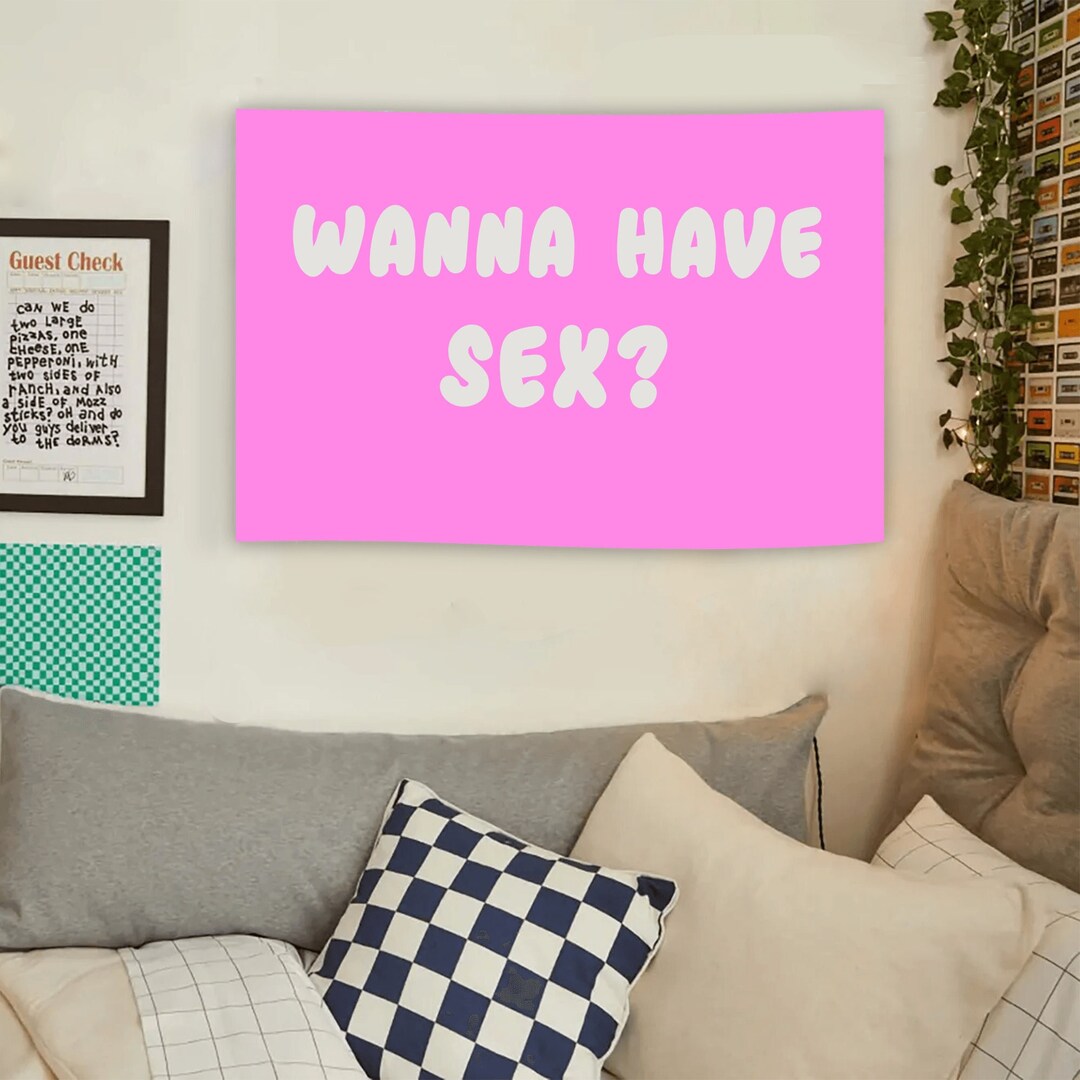 Wanna Have Sx Meme Tapestry Funny Wall Hanging Tapestry for Etsy