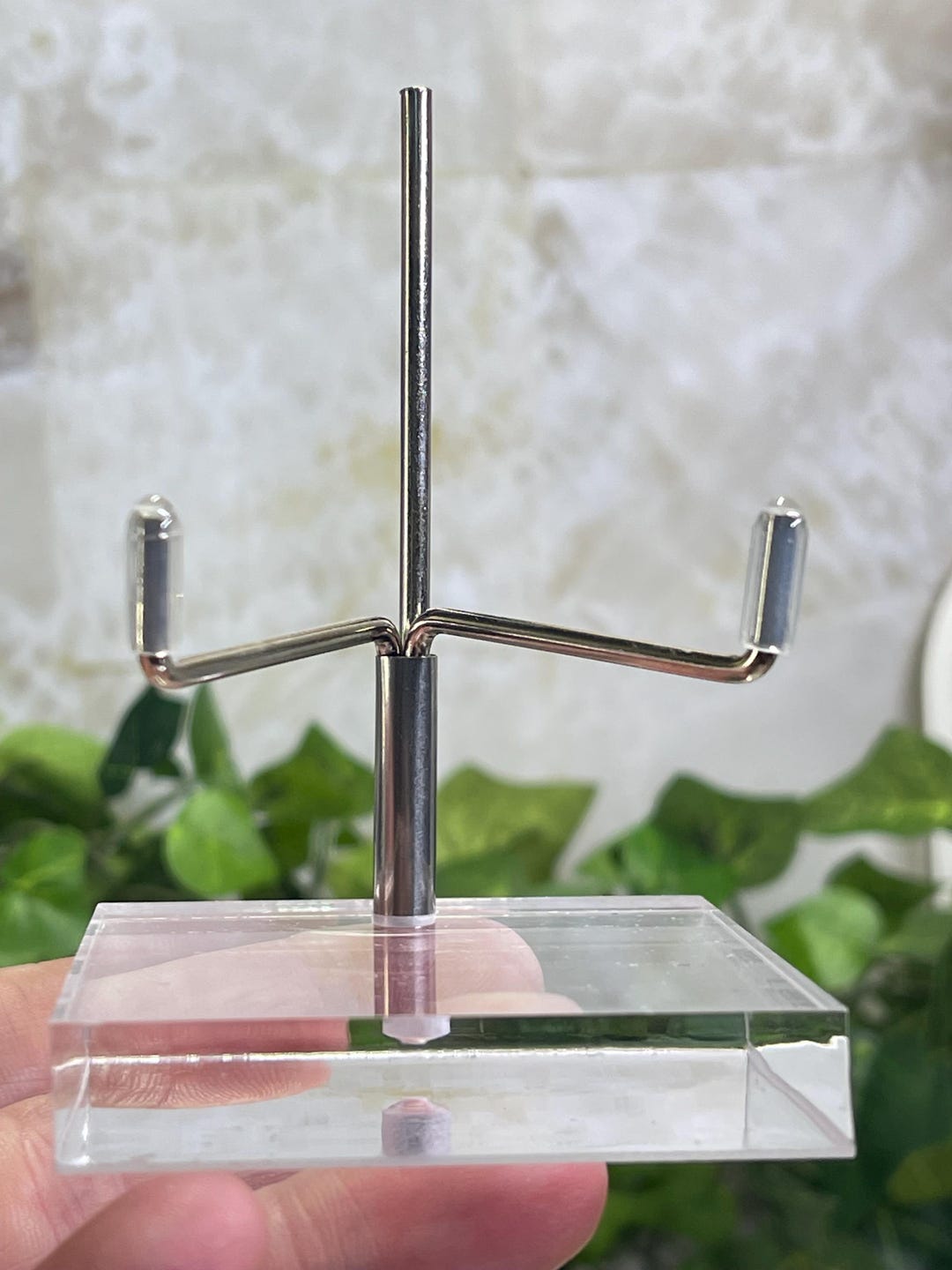 Acrylic Mineral Display Stand – Gold or Silver Tone Specimen Stand – 3. ...