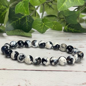 8mm Black Orca Agate Bracelet