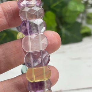 14mm Faceted Fluorite Soft Bangle – Energy Balance & Clarity