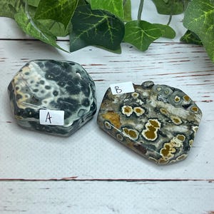 Orbicular Ocean Jasper Freeform – Choice of Green, White & Yellow (A or B)