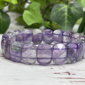 14mm Purple Fluorite Soft Bangle – Focus, Intuition & Clarity Bracelet